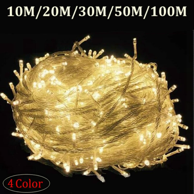 100M Outdoor Christmas Garland Lights Led String lights Luces Decoracion Fairy light Xmas Holiday lighting Tree Waterproof