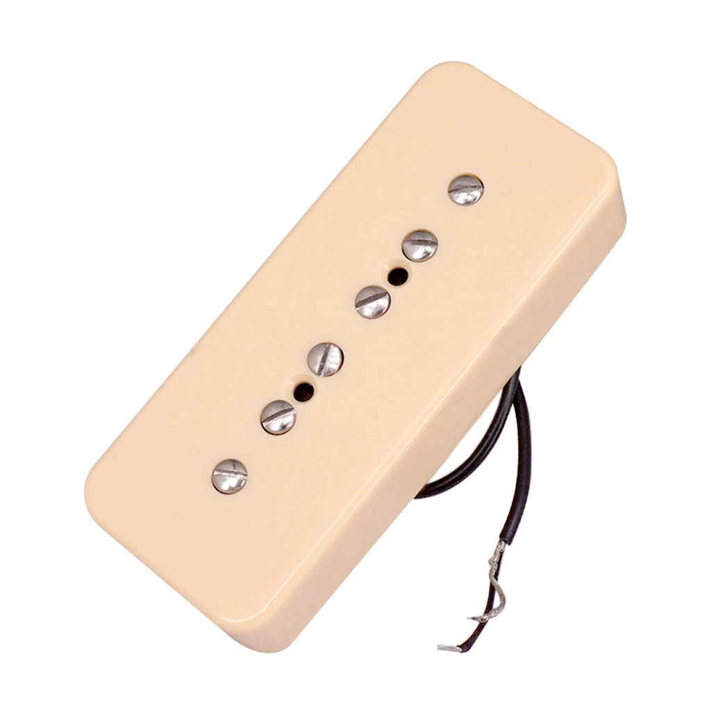 2 Pieces Cream P90 Soapbar Neck&Bridge Humbucker Pickups 50/52m Pole Spacing for Electric Guitar Parts