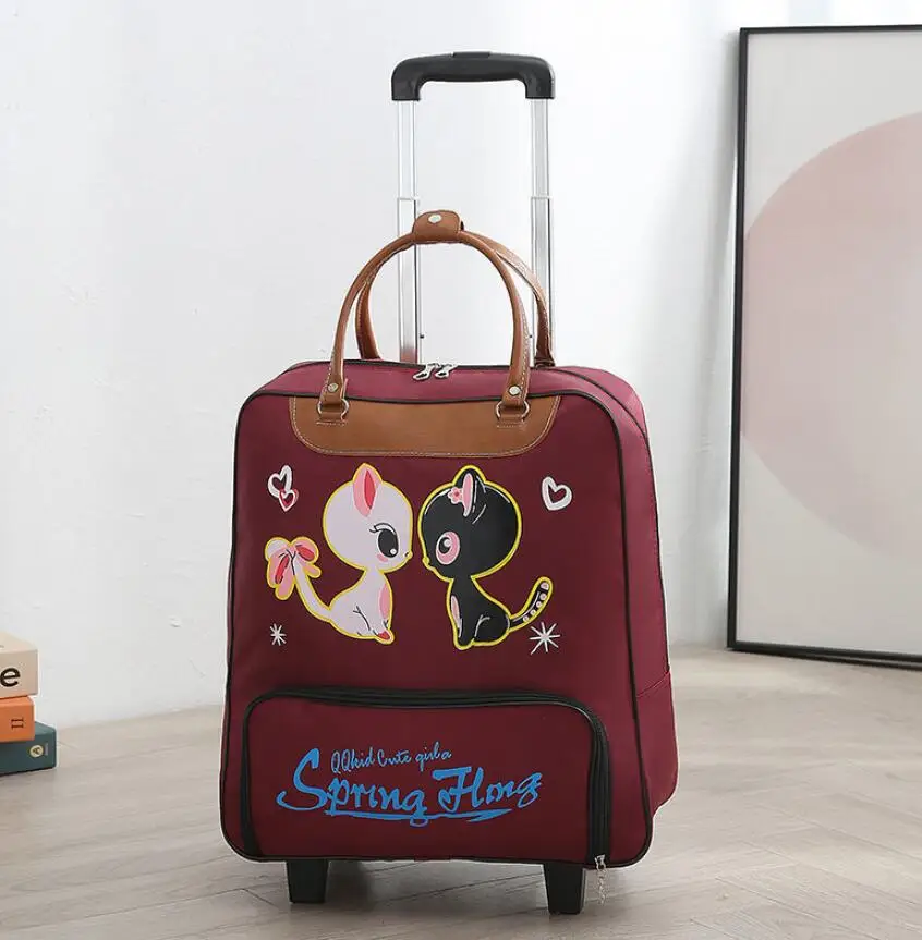 brand 20 Inch  Women Travel  luggage Trolley Bag on wheels Suitcase Travel Rolling Bag Baggage Rolling  Travel wheeled bag