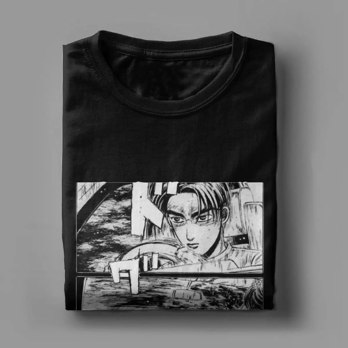 Initial D Manga Takumi Drift Men\'s T Shirt Hipster Tee Shirt Short Sleeve Crewneck T-Shirt Cotton 4XL 5XL Clothing