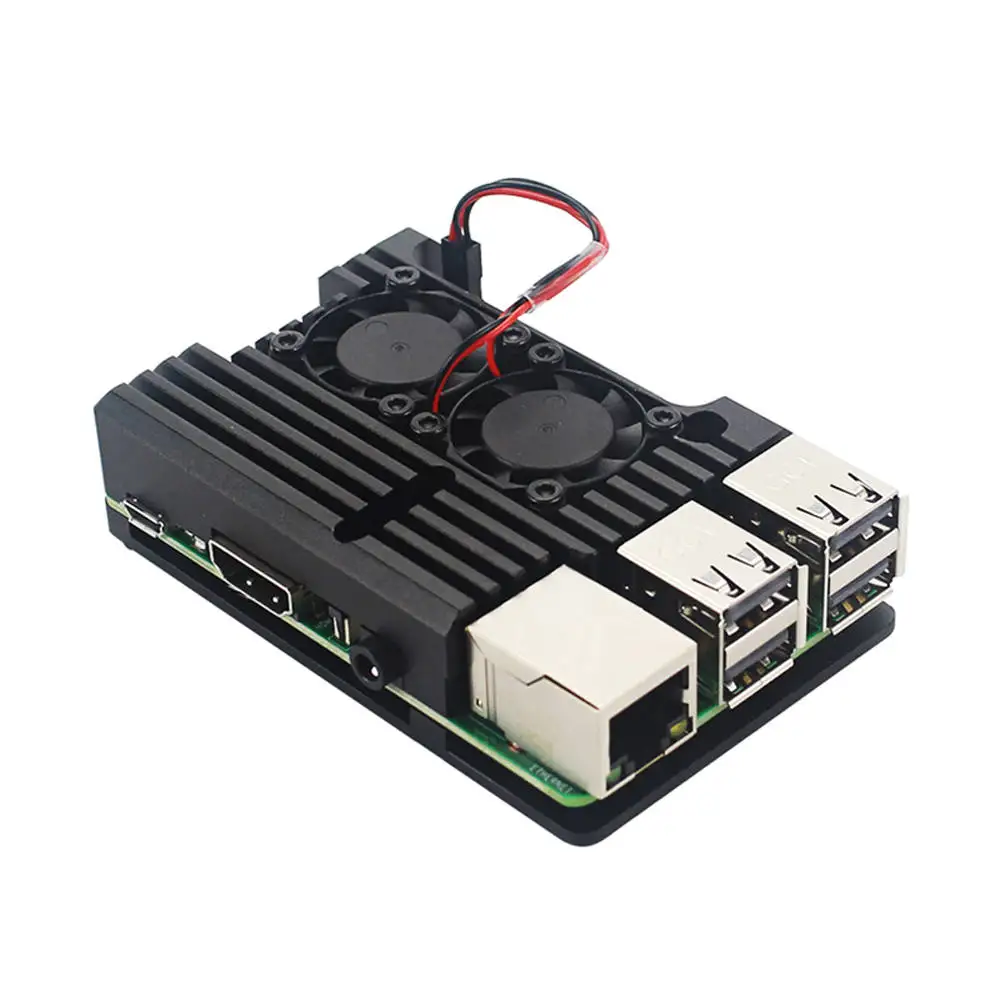 Metal case for Latest Raspberry Pi 4 Model B LPDDR4 2G/4G  Quad-core Cortex-A72 (ARM v8) 64-bit 1.5Ghz Dual 4K HDMI Output Power