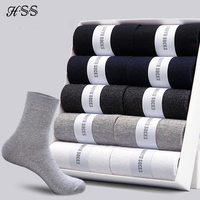 HSS 10Pairs Men's Socks New styles Middle Tube Black Business Man Socks Thin Breathable Summer Winter Sock for Male Size(6.5-12)
