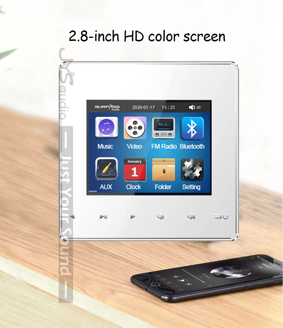 Hause Musik Player Bluetooth Wand Verstärker 2,8 Zoll Touch Key mit FM Radio USB TF Karte Schnelle Musik Wiedergabe funktion – Detail 4
