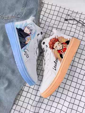 Jujutsu Kaisen Itadori Yuji Gojo Satoru Animation shoes spring new hand-painted leisure high-top board shoes
