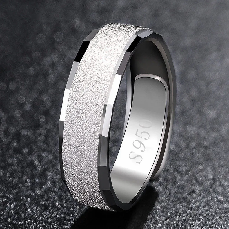 Classic S950 Silver Men's Ring Fashion Wedding Band Engagement Ring Party Gifts Business Open Finger Ring Male Jewelry