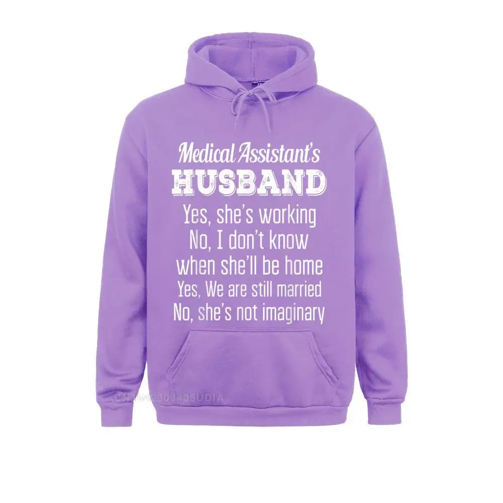 Medical Assistant's Husband Funny Anniversary Gift Hoodie Sweatshirts For Women Summer Fall Hoodies Long Sleeve Cute Clothes