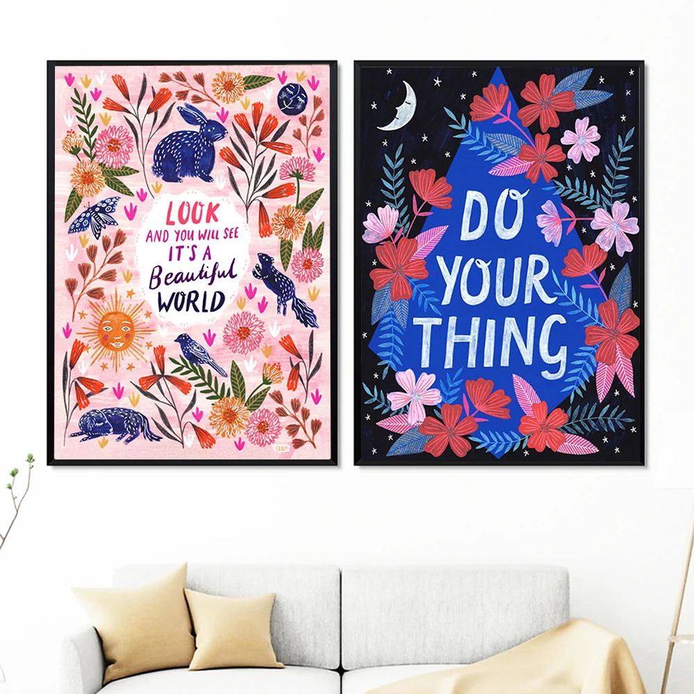 Beautiful World Posters and Prints Do Your Thing Canvas Painting Motivational Wall Pictures for Living Room Home Decor No Frame