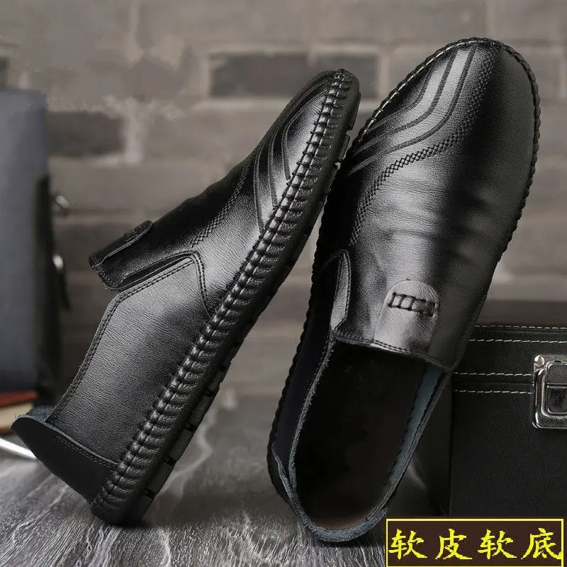 

Men Shoes Luxury Brand Men Casual Shoes Leather Loafers Men Leather Footwear Business Office Wedding Shoes Black Brown