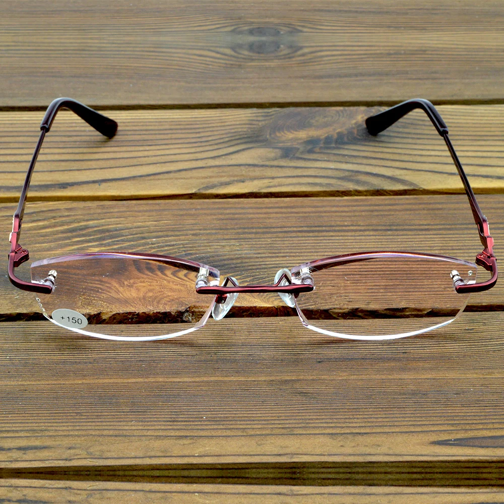NEW DESIGNER ROYAL LUXURY RIMLESS WOMEN READING GLASSES GRADIENT +1 +1.5 +2 +2.5 +3 +3.5 +4
