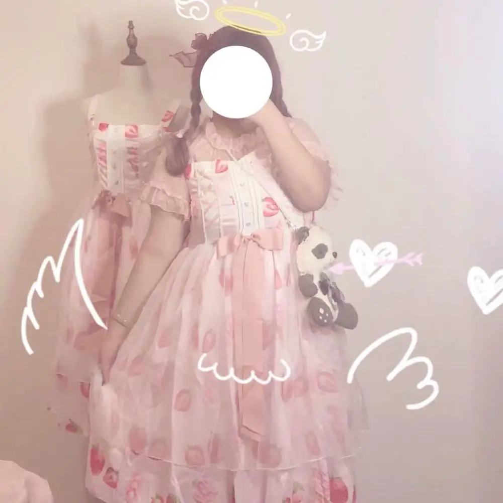 Lolita słodka słodka sukienka wysokiej talii sukienka w stylu wiktoriańskim kawaii dziewczyna moda koronka w stylu vintage bowknot duży rozmiar duży