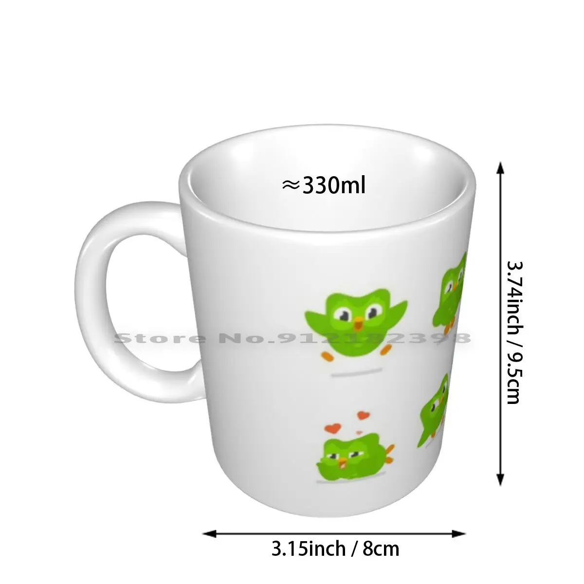 Duolingo Owl Ceramic Mugs Coffee Cups Milk Tea Mug Duolingo Owl Pack Cartoon Learning Language Languages Multilingual App