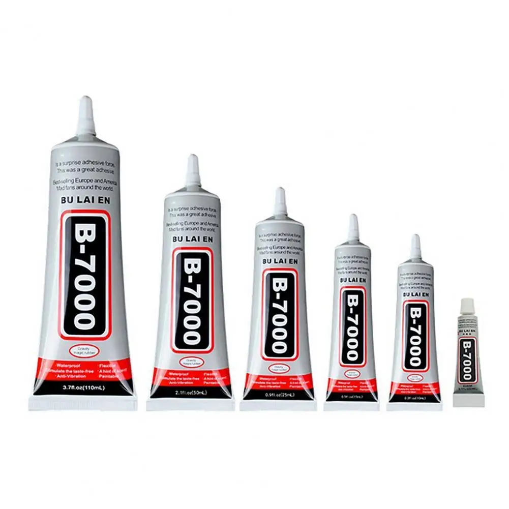 Cola lcd para celular b7000, 2 peças, semi-fluida, adesivo forte, à prova d'água, cola universal, faça você mesmo, joias, artesanato
