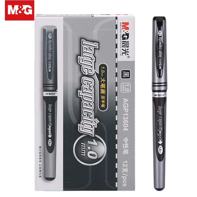 4/6/12PCS M&G AGP13604 Gel Pen 1.0mm Large Strokes Thick Tip Signing Pen Black Red