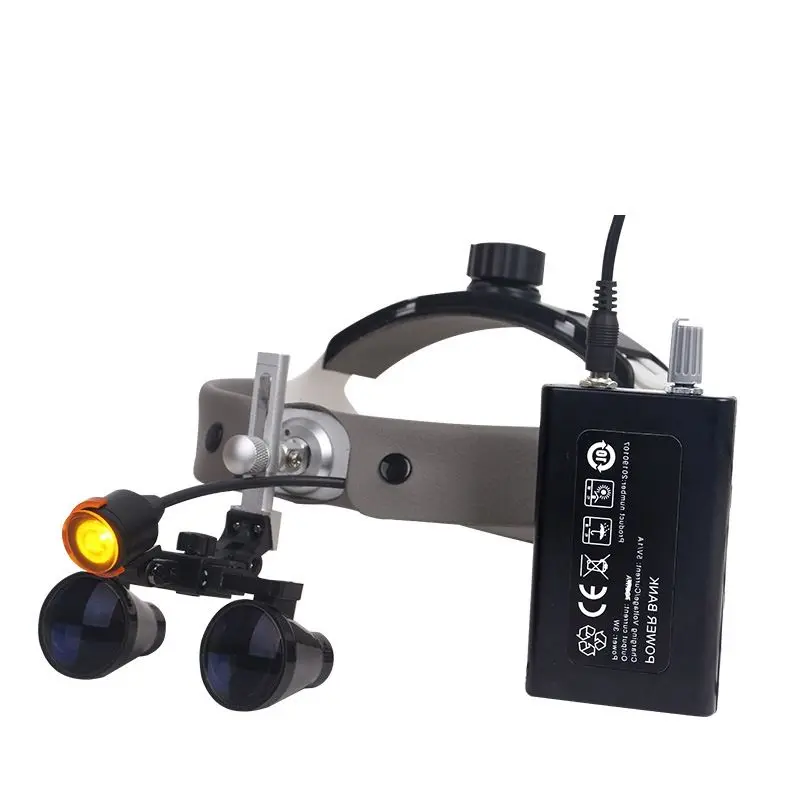 2.5X/3.5X Helmet Dental Loups Illuminated Dentist Binoculars Magnifier with Spotlight Headlamp Optical Filter f Medical Surgery