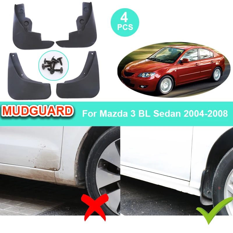 Mudguards For Mazda 3 BK Sedan Saloon 2004 2005 2006 2007 2008 Mudflap Fender Front Mud Flaps Splash Guards Car Fender Flares