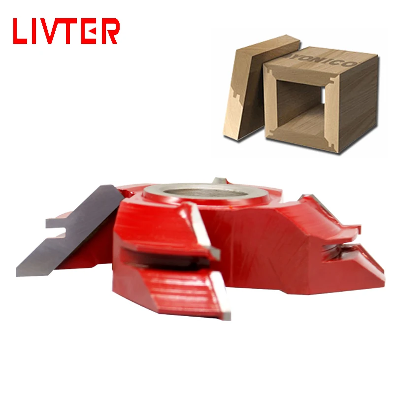Imagem -01 - Livter 45 Graus 1560 mm Combinação de Altura Madeira Mortise Tenon Shaper Cortador para a Faca de Moinho de Extremidade de Madeira Maciça livter 45 graus 1560 mm combinacao de altura madeira mortise tenon shaper cortador para a faca de moinho de extremidade de madeira macica 01