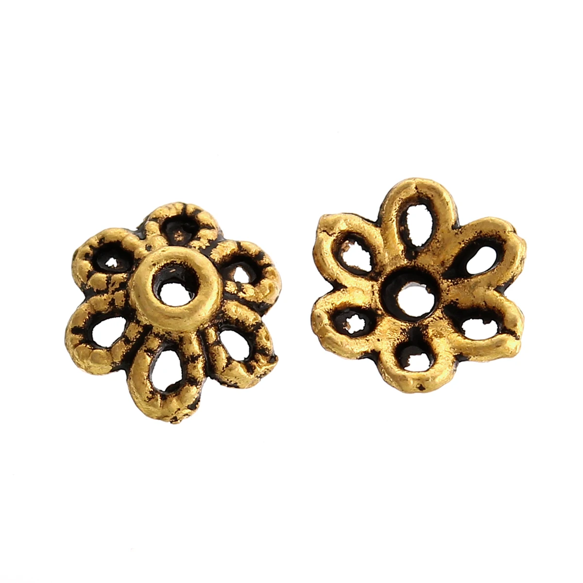 Lotus Hollow Flower Metal Loose Spacer Bead Caps Filigree For DIY Jewelry Finding Making Earrings Necklace Women Girls Handmade