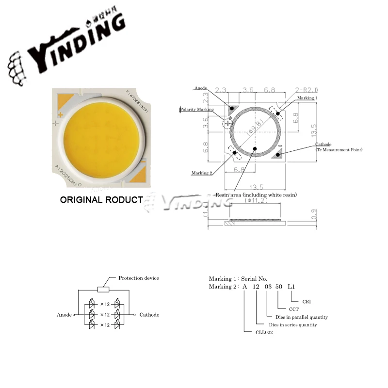 10PCS CITIZEN CLL022 ceramics COB LED 10W high power Light Emitting Diode 4000-5500K Neutral white Street lamp Downlight source