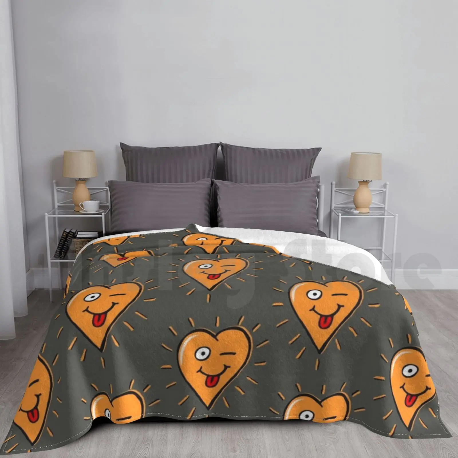 

Heardy The Naughty Heart-Doodle Blanket Fashion Custom Heart Love Valentines Day Surgery Romantic Funny