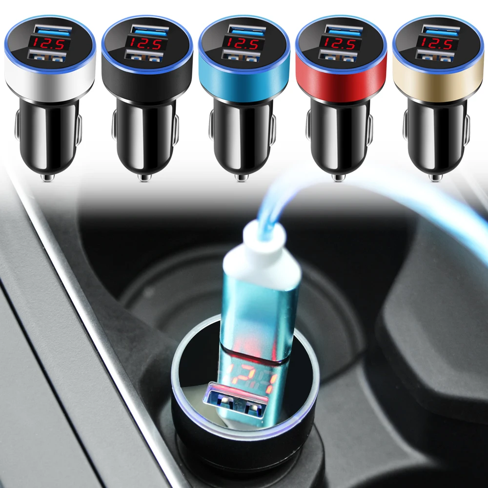 New LED Display Dual USB Car Charger for lada granta kalina vesta priora largus 2110 niva 2107 2106 2109 vaz samara