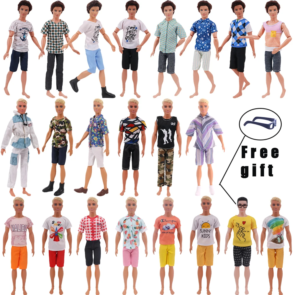 Barbies Ken Clothes Mini Suit 2 Pcs/Set T-Shirt+Shorts,For 11.8Inch American Man's Clothes Doll Gift For Baby,Our Generation Toy