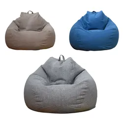 Large Small Lazy Sofas Cover Chairs without Filler Linen Cloth Lounger Seat Bean Bag Pouf Puff Couch Tatami Living Room