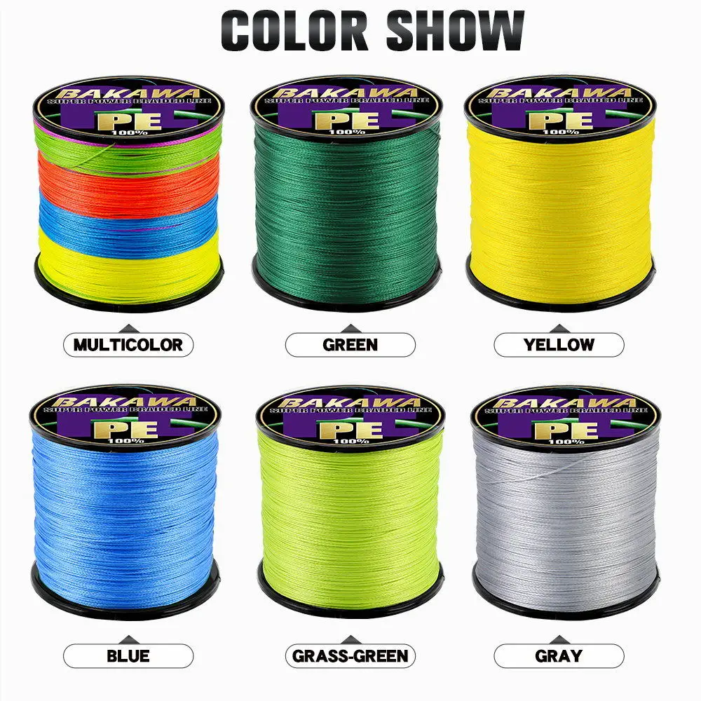 BAKAWA Braided Fishing line Pesca 4 Strands Carp Multifilament Fly Wire Japanese 100% Pe Line Saltwater 300M 500M 1000M New