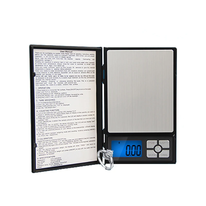 

500g x 0.01g Digital Precision Scales for Gold Jewelry Scale 0.01 Pocket Balance Electronic Stainless Steel Scales