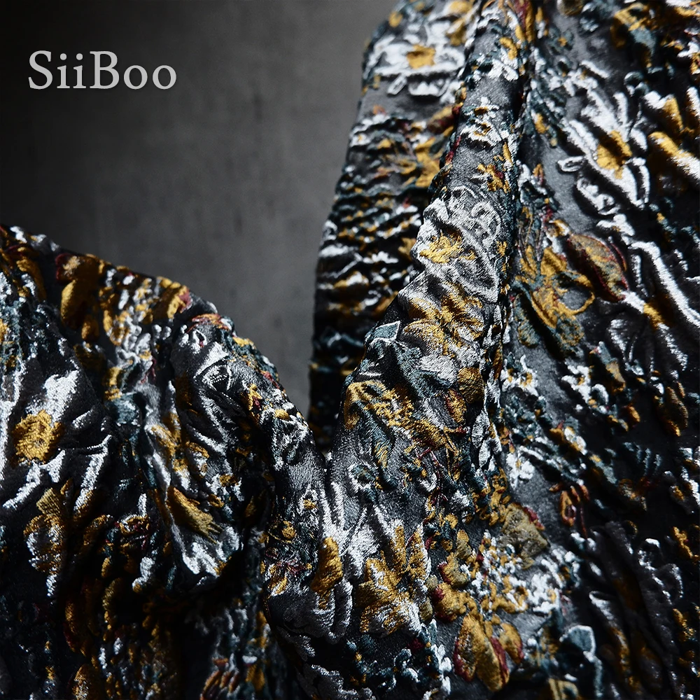 Siiboo speicher faser garn farbstoff jacquard stoff für mantel designer nach maß bekleidungs einzigartige stil sp6332