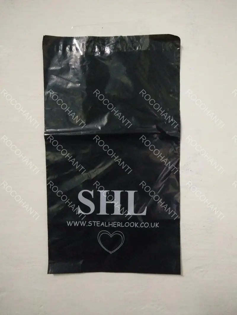 100pcs Custom Printed Matte Finish Black Shipping Bags With Logo Plastic Mail Poly Mailers Gift Package Mailing Bags for Clothes