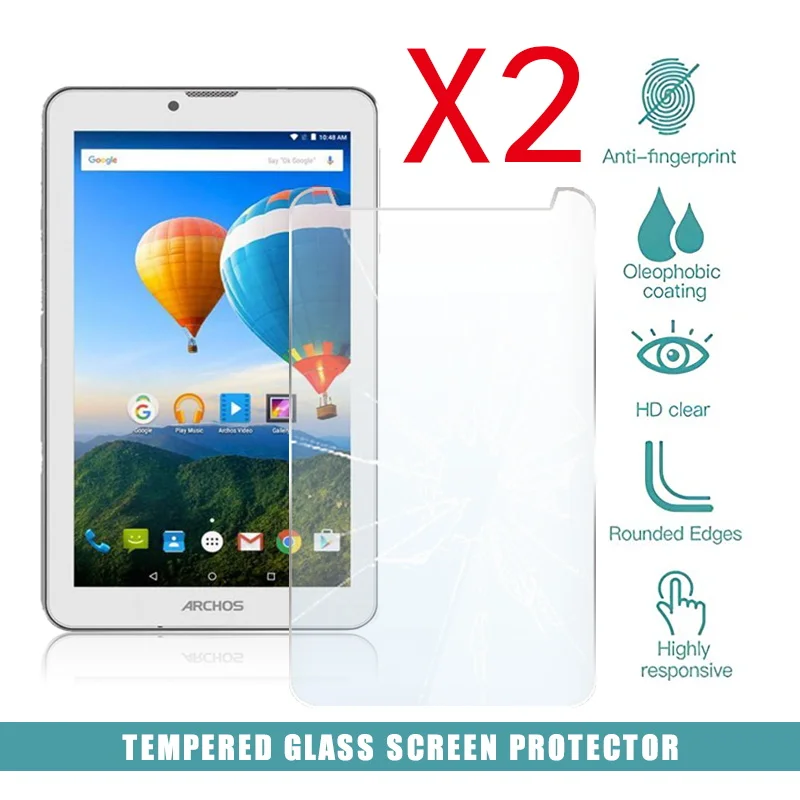 

2Pcs Tablet Tempered Glass Screen Protector Cover for Archos 70 Xenon Full Screen Coverage Explosion-Proof Tempered Film