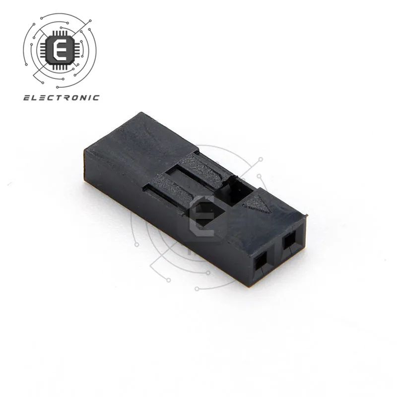 Conector hembra Dupont, 100mm, 1Pin, 2 pines, carcasa de plástico, 2,54 unids/lote