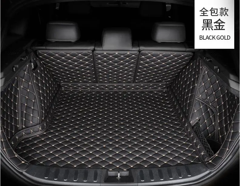 Car Embroidery Leather Full Rear Trunk Tray Liner Cargo Mat Floor Protector Foot Pad Mats For Subaru XV 2018 2019 2020