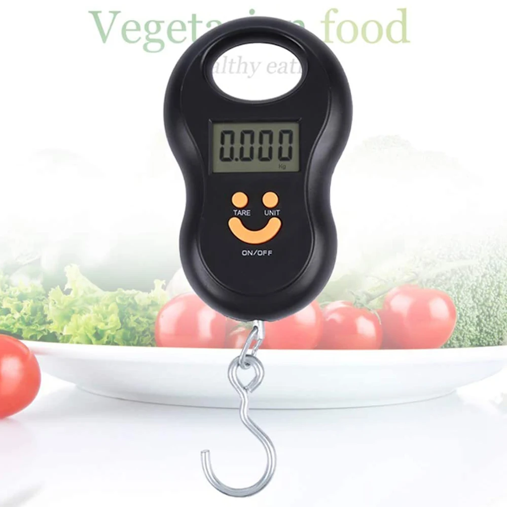 Scale 50Kg 10G Hanging Scale Digital Scale BackLight Electronic For Fishing Weights Pocket Portable Scale Luggage Scales Black