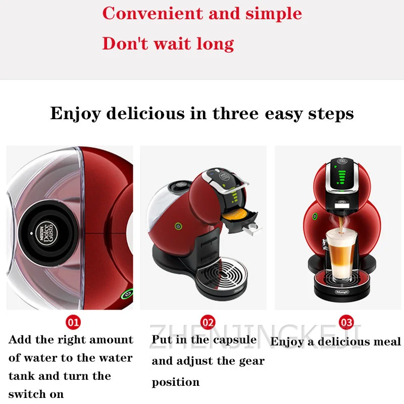 Red Capsule Coffee Machine 6-10 Cups 1500W Home Office Fully Automatic Electric Coffee Machine 220V Milk Tea Shop Dessert Shop