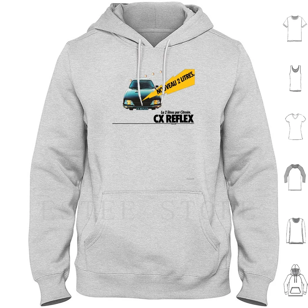 Cx Reflex Hoodies Long Sleeve Cx Gti Turbo Saab 900 Luxury Sports Car Cars Saloon Sedan 1970s 1980s 1990s 70s 80s 90s