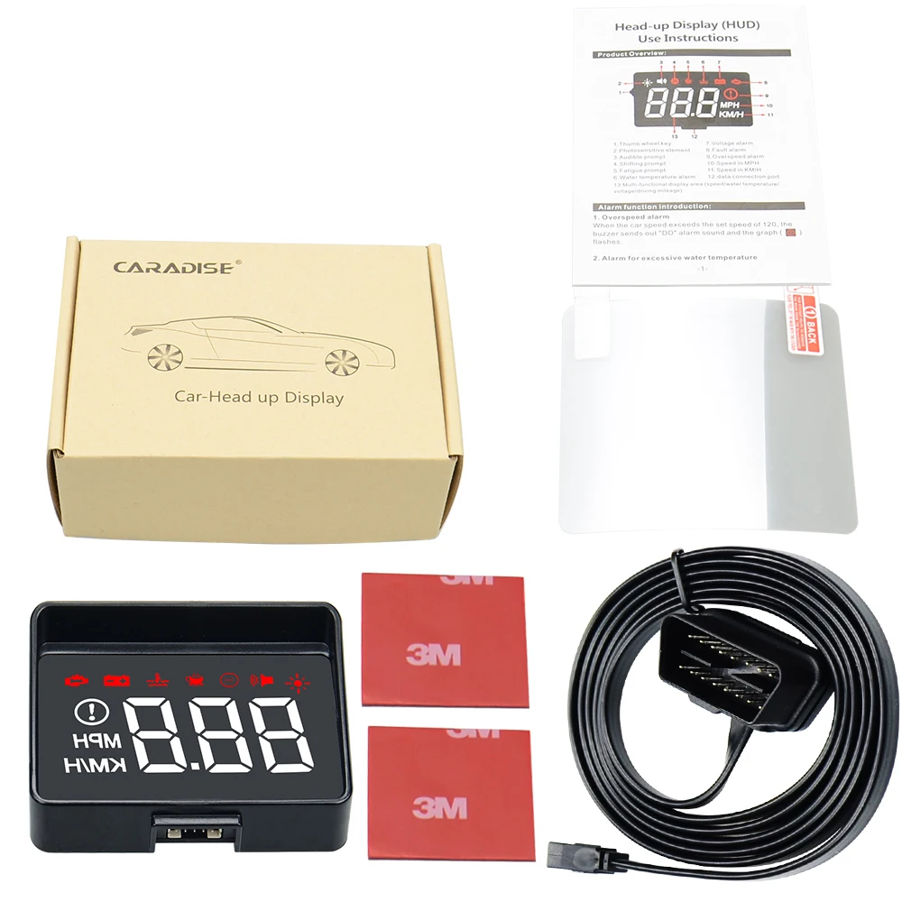 Hot A100S Car HUD Head Up Display OBD2 EUOBD Overspeed Warning Auto Electronic Voltage Alarm Better Than A100 HUD