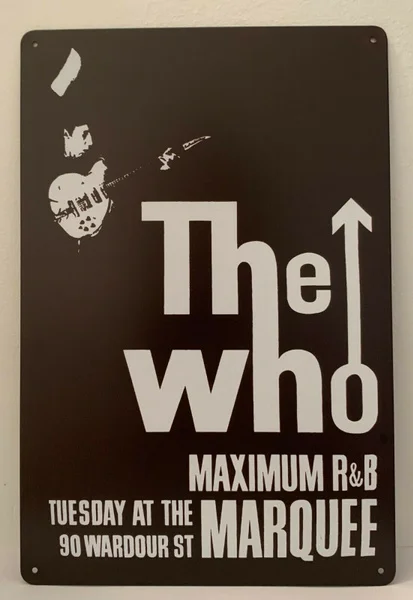 Tin Sign The Who Rock Band 90 Wardour St Marquee Club Retro Metal Signs Plaques Retro Wall Home Bar Pub