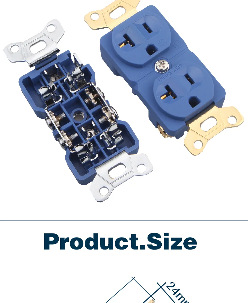 Audiocrast ทองแดงบริสุทธิ์ US AC 20A Duplex Wall AC Receptacles Wall Outlet US ผู้จัดจำหน่าย AC Power Duplex Wall ซ็อกเก็ต