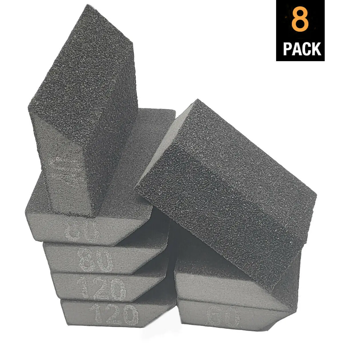 8แพ็ค Drywall Sanding ฟองน้ำบล็อก40/60/80/120สำหรับบดไม้และโลหะ