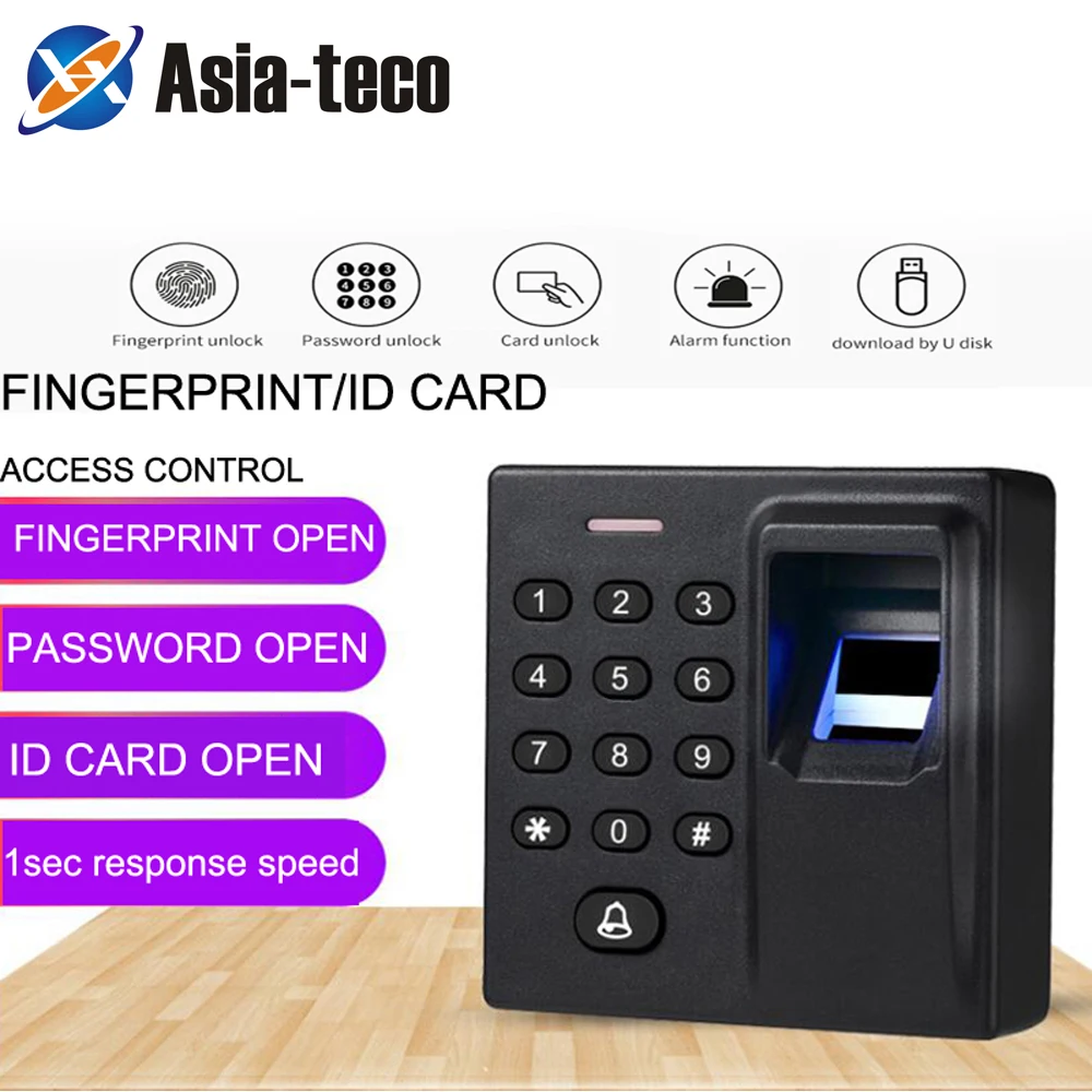 

Mini Biometric Fingerprint Access Control Standalone Door Controller Keypad Finger and RFID Card Door Entry Lock