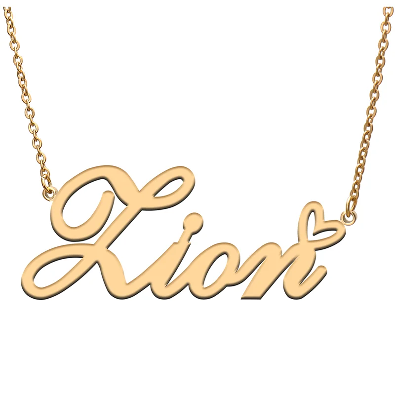 

Zion Name Tag Necklace Personalized Pendant Jewelry Gifts for Mom Daughter Girl Friend Birthday Christmas Party Present