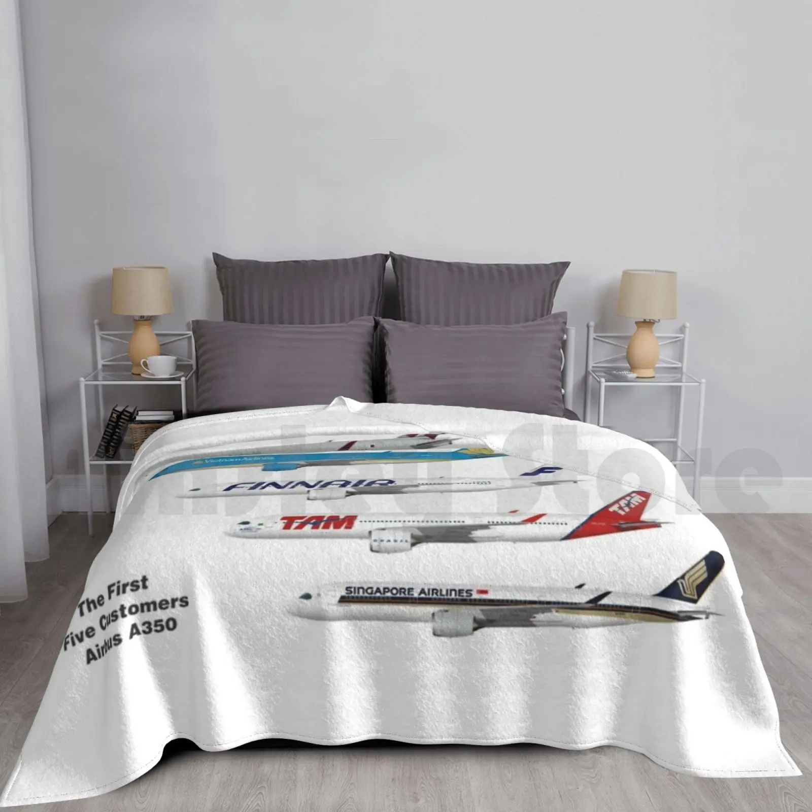 Airbus A350 First Five Customers Illustration Blanket Fashion Custom Airbus A350 A350 Airbus A350 Airbus A350 900