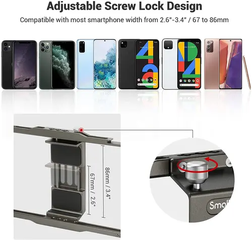 Imagen 2 del producto SmallRig-jaula Universal para teléfono móvil, para iPhone 17/16/Pro max, Sartphone, Vlogging, jaula con zapata fría para trípode con luz LED 2791