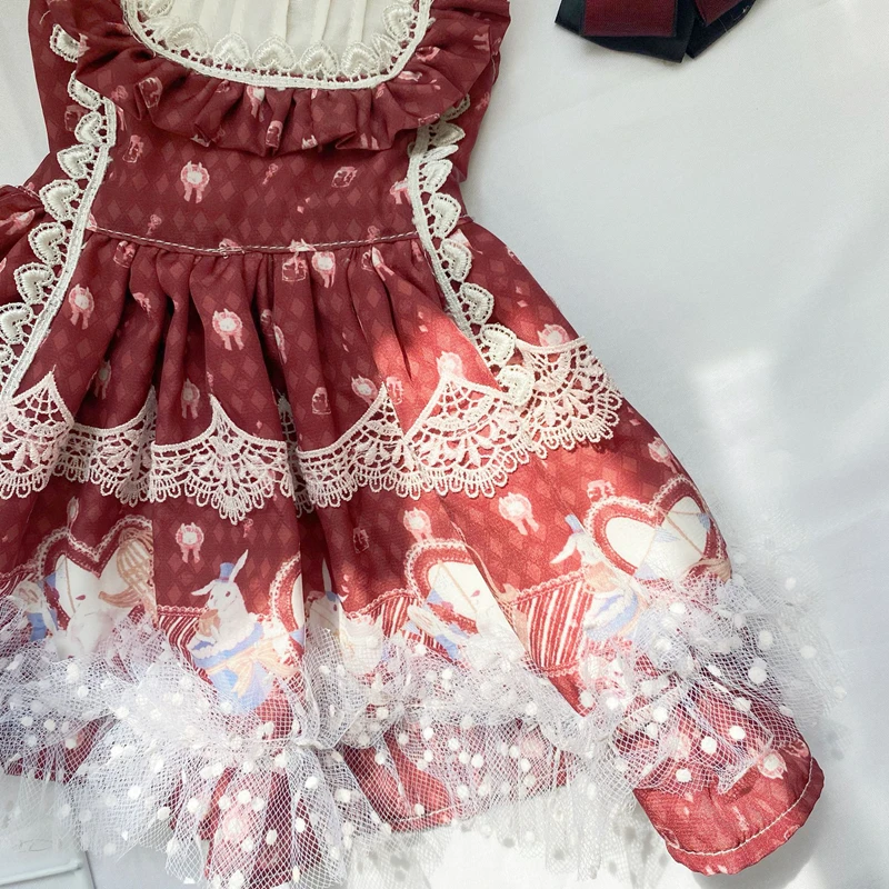 2021 New Dog Clothes Cute Lolita Dress Summer Pet Dog Cats Handmade Custom Clothing Bichon Teddy Poodle Schnauzer Princess Skirt