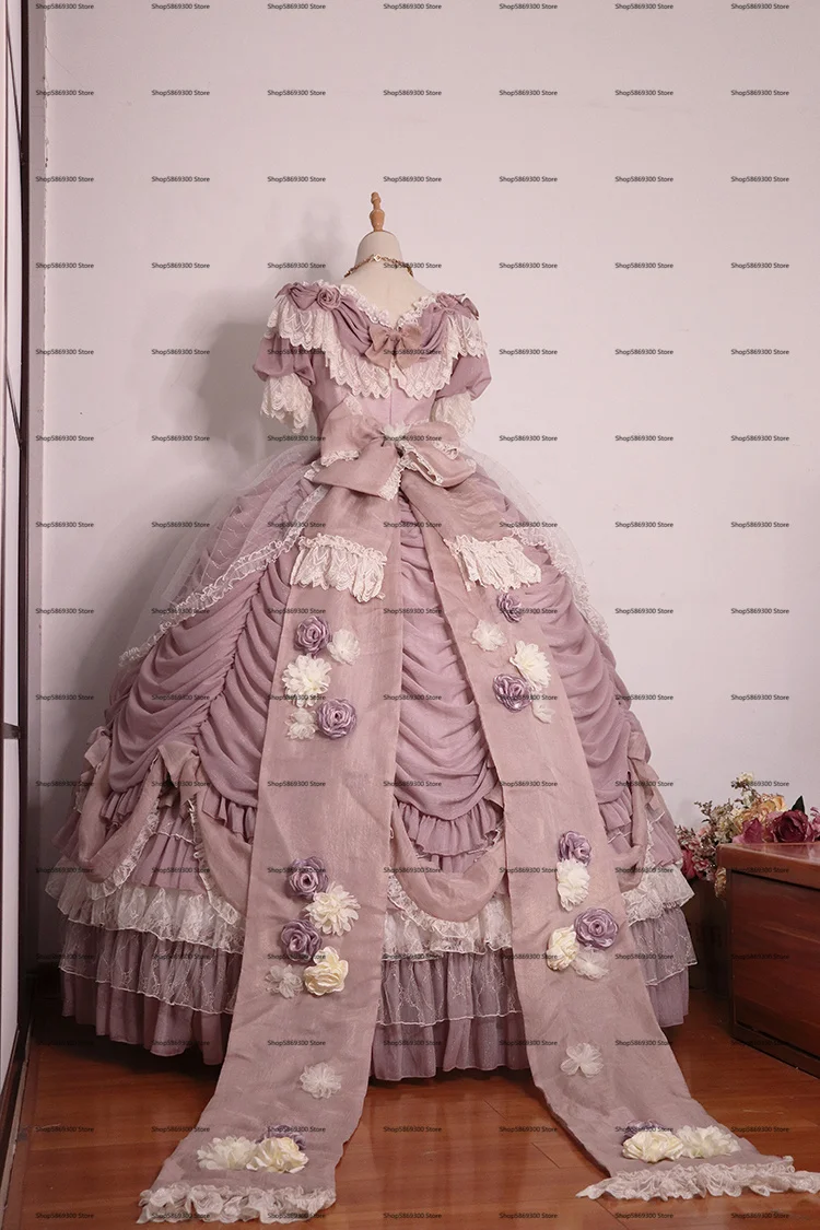 Disfraz de quinceañera rosa, 15 años, encaje Floral, corsé de princesa, vestido de noche, Maorilan brillante