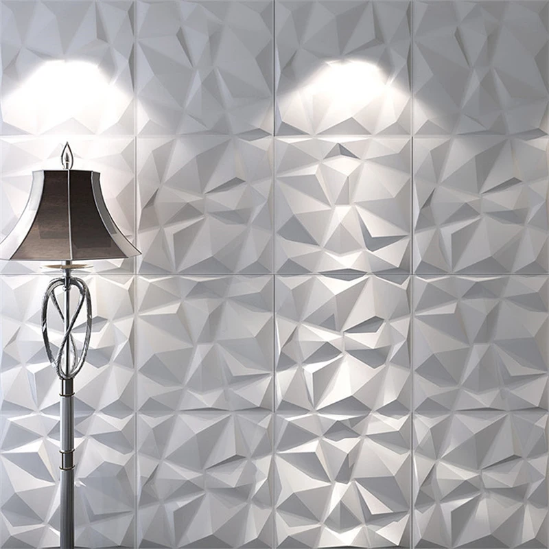Art3d 33 Stuks PVC Wandpanelen 3D Diamant Muurpanelen Pvc-muurpaneel TV Muur Achtergrond Slaapkamer Gaming Setup Woonkamer Lobby Bureau Goud