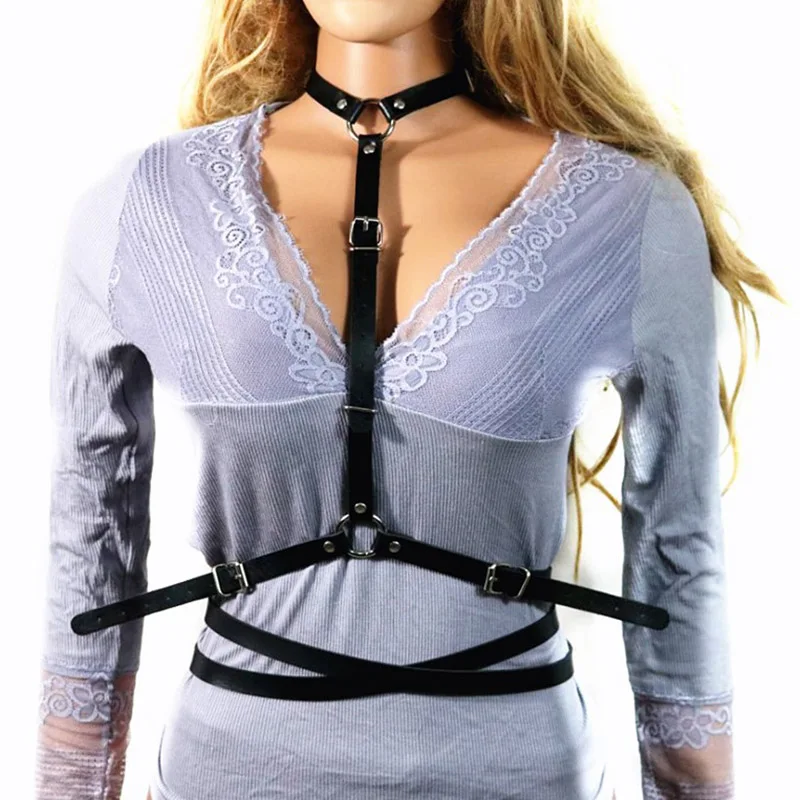 New Leather Bra Harness Belts For Women Punk Fashion Bandage Crop Top Handmade Sexy Body Bralette Chest Strap Waist Belt