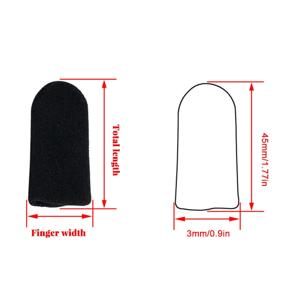 10ชิ้นตัวควบคุมหน้าจอกันลื่นปลอกเกมกันเหงื่อถุงมือเล่นเกมแบบ Type C ขอบสีดำสีดำ