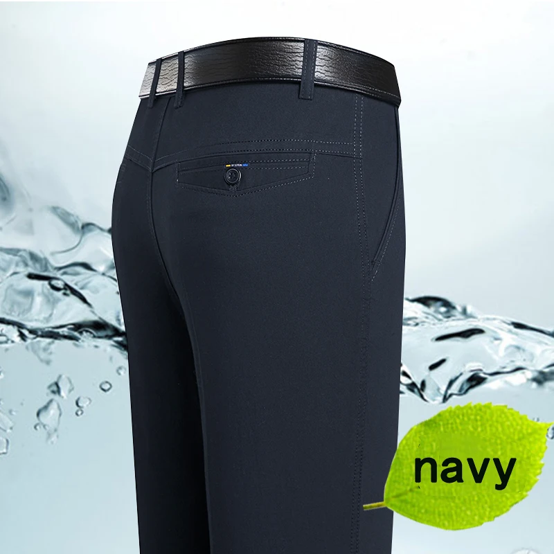 Spring and Summer Brand Men\'s Trousers Middle-aged Men Trousers Thin Casual Solid Color Loose Pant High Waist Man Trouser Pant